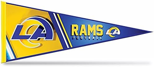 Los Angeles Rams 12x30 Inch Soft Felt Pennant, Primary Logo, Wall Decor, Man Cave