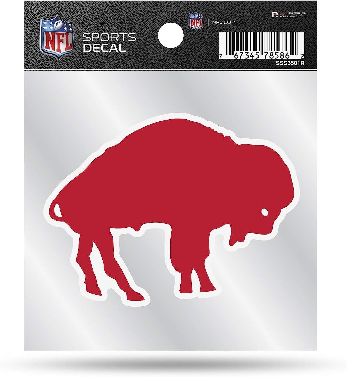 Buffalo Bills 4x4 Inch Die Cut Decal Sticker, Retro Logo, Clear Backing