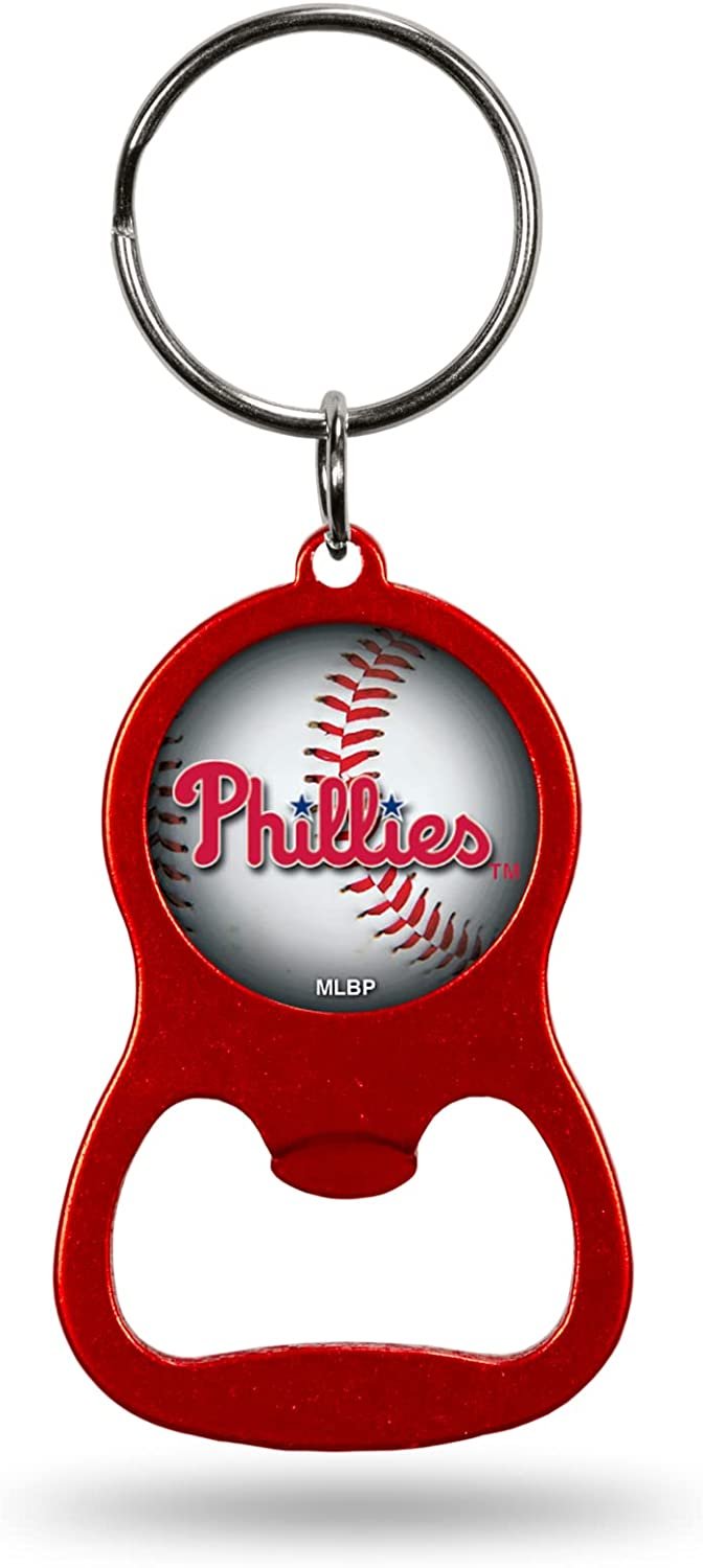 Philadelphia Phillies Premium Solid Metal Bottle Opener Keychain, Key Ring, Team Color