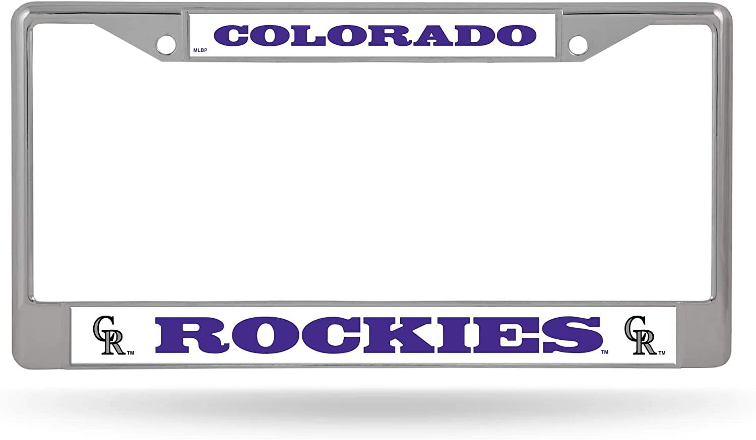 Colorado Rockies Metal License Plate Frame Chrome Tag Cover, 12x6 Inch