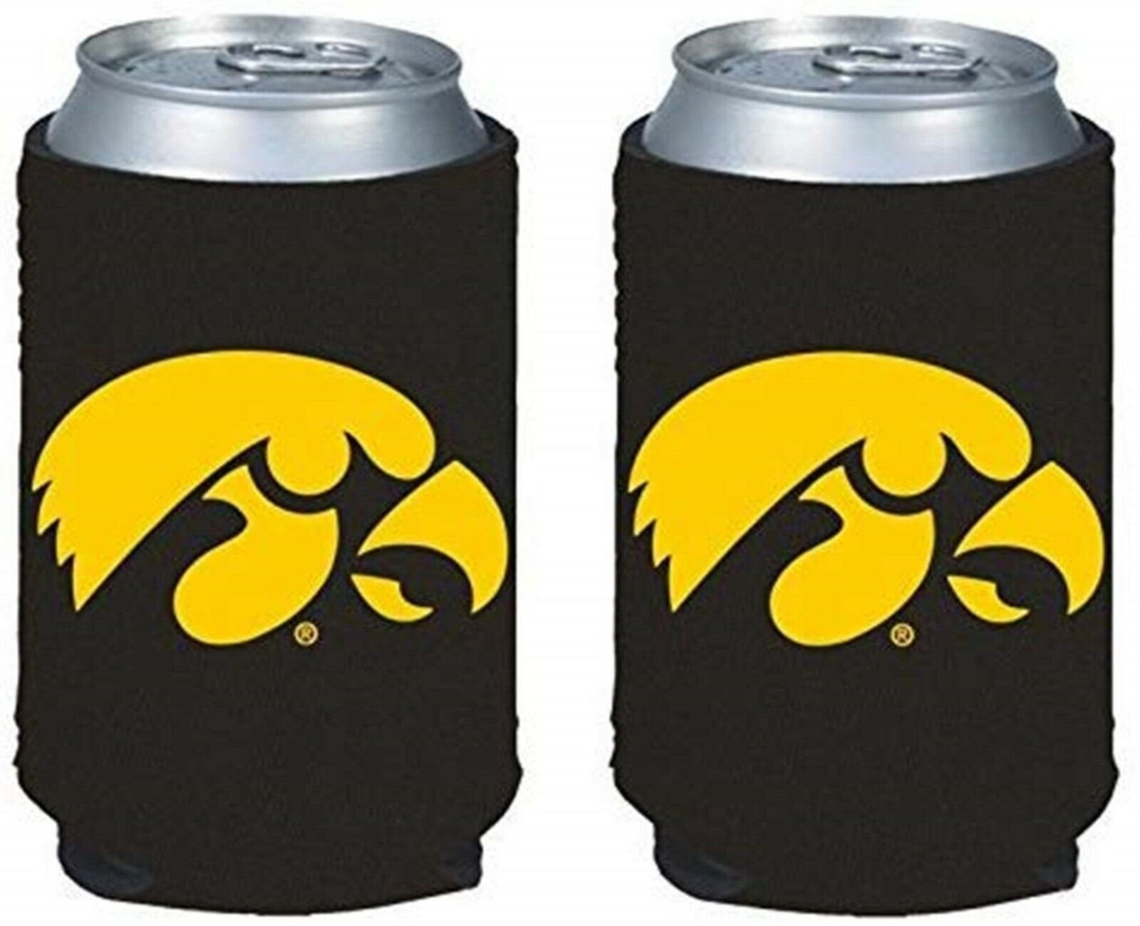 Iowa Hawkeyes 2-Pack CAN Neoprene Beverage Insulator Holder Cooler University of