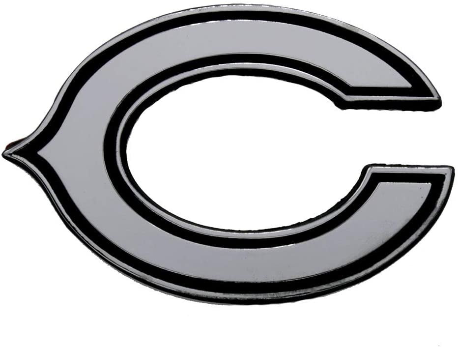 Chicago Bears Premium Solid Metal Auto Emblem, Raised, Adhesive Backing, 3.5 Inch