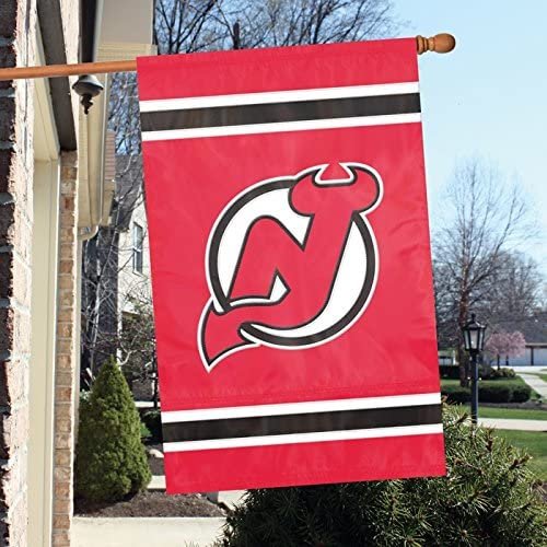New Jersey Devils Banner Flag Premium Double Sided Embroidered Applique 28x44 Inch