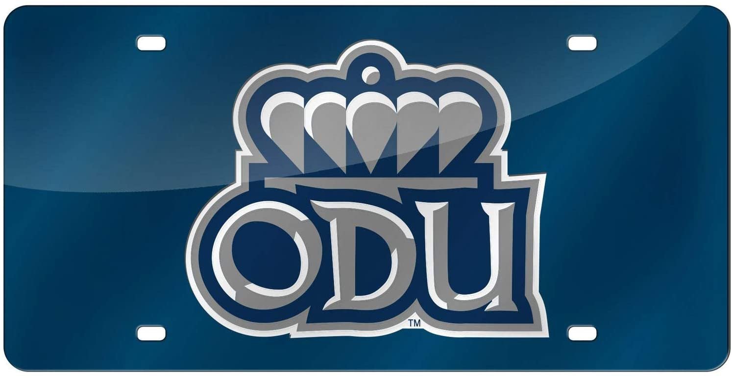 Old Dominion University Monarchs Premium Laser Cut Tag License Plate, Mirrored Acrylic Inlaid, 6x12 Inch