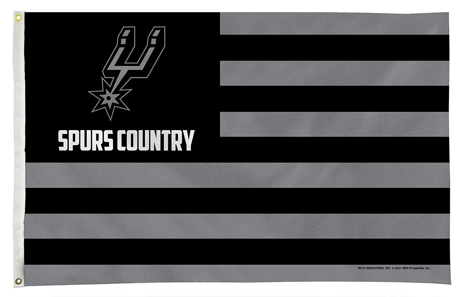 San Antonio Spurs Premium 3x5 Feet Flag Banner, Country Logo, Metal Grommets, Outdoor Indoor, Single Sided