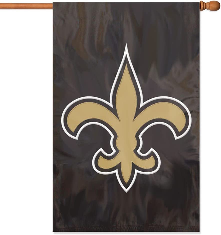 New Orleans Saints Double Sided Banner Flag Embroidered Applique 44x28 Inch