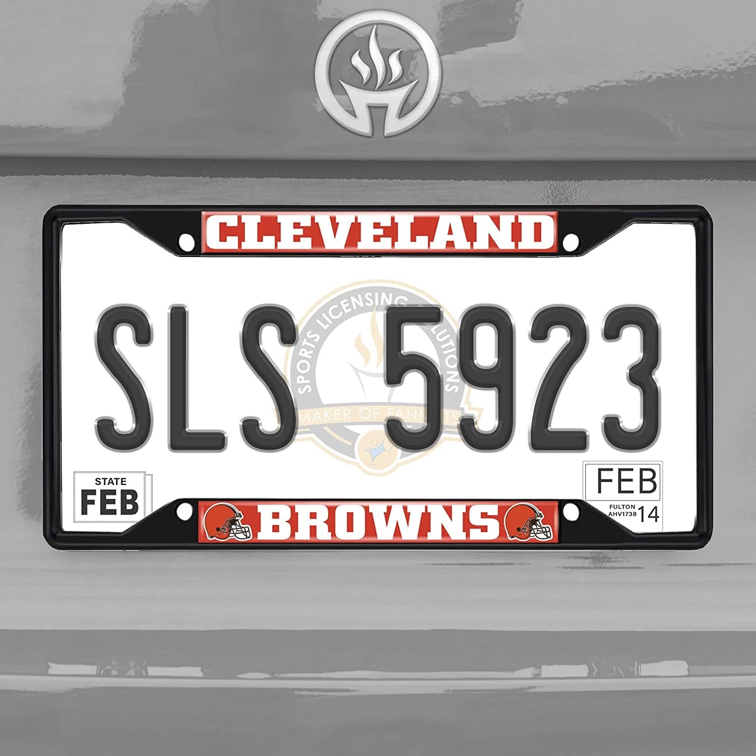 Cleveland Browns Black Metal License Plate Frame Tag Cover