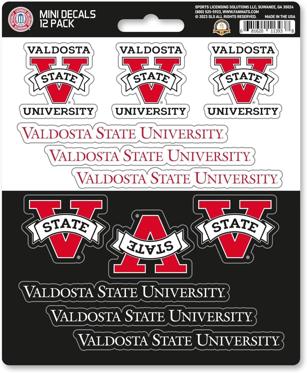 Valdosta State University Blazers 12-Piece Mini Decal Sticker Set, 5x6 Inch Sheet, Gift for football fans for any hard surfaces around home, automotive, personal items