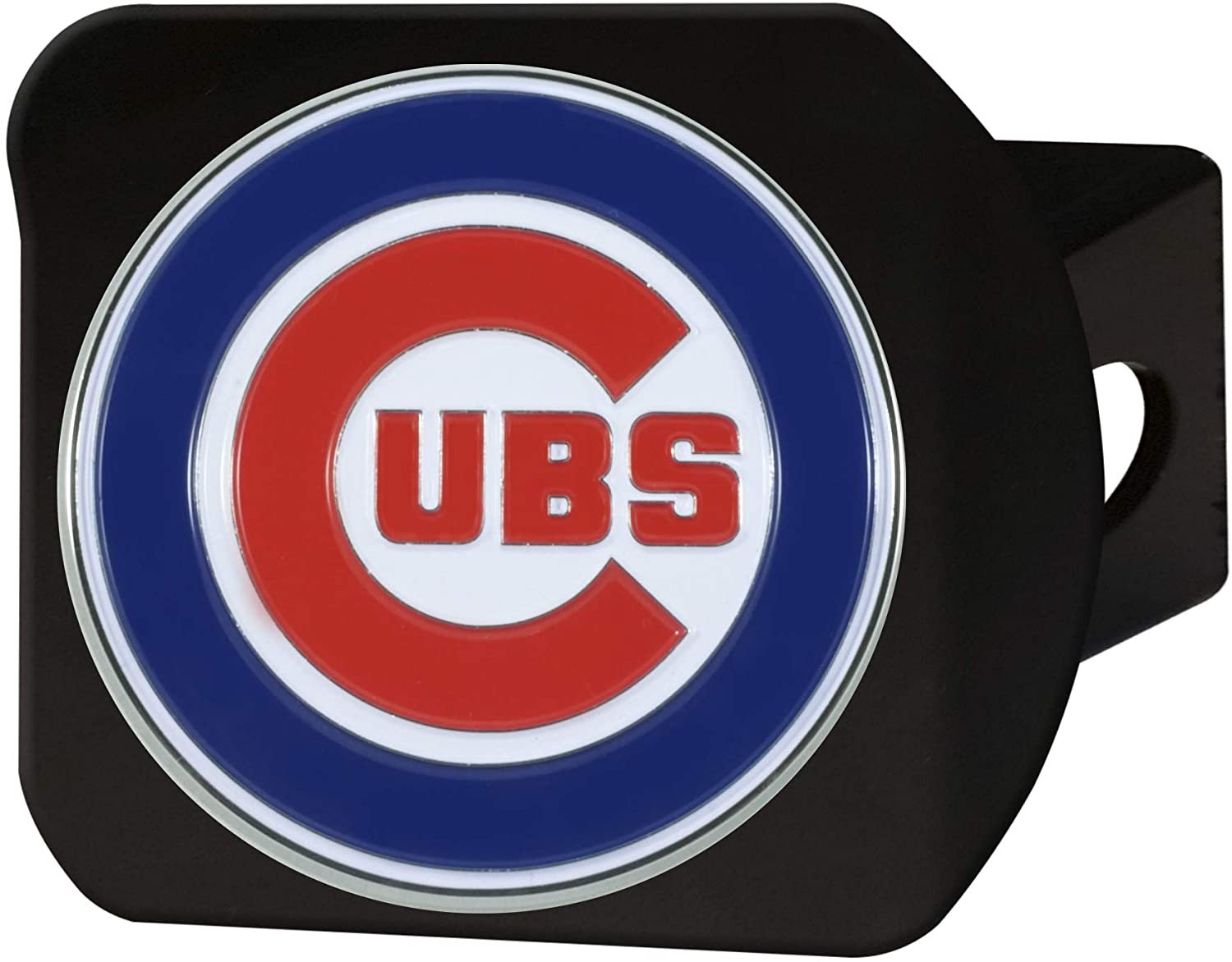 Chicago Cubs Hitch Cover Black Solid Metal with Raised Color Metal Emblem 2" Square Type III