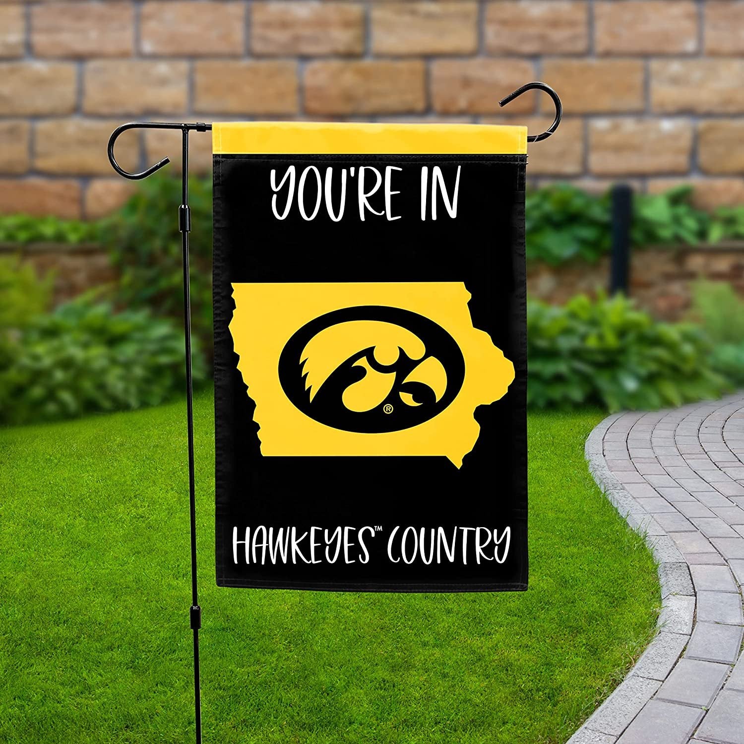 University of Iowa Hawkeyes Double Sided Garden Flag Banner 12x18 Inch Country Design