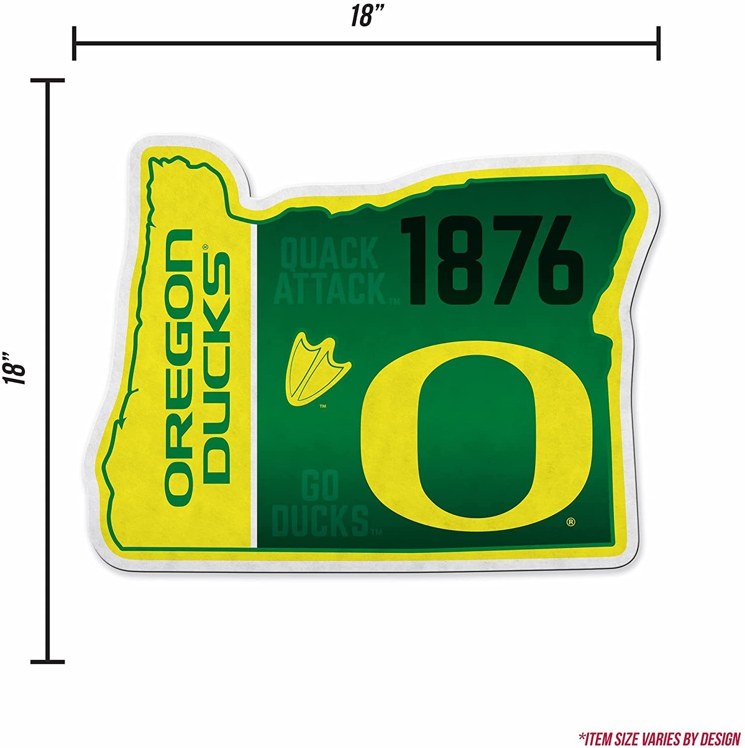 Oregon Ducks Pennant State Shape 18 Inch Soft Felt University of