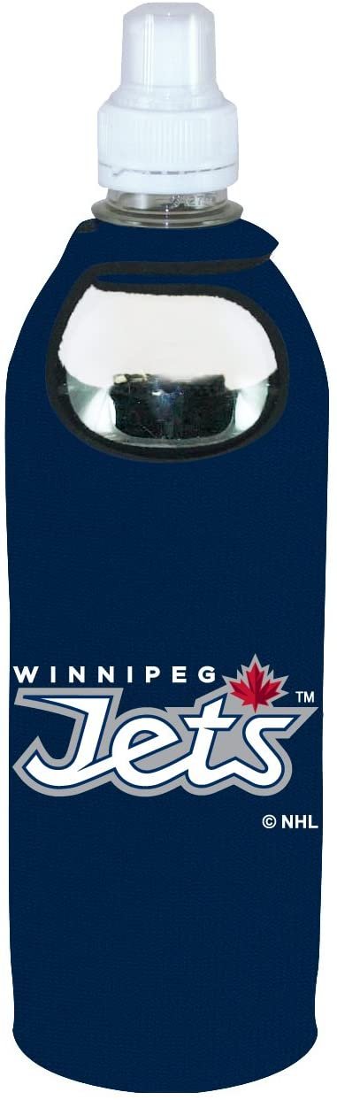 Winnipeg Jets 1/2 Liter Water Soda Bottle Beverage Insulator Holder Cooler with Clip Hockey