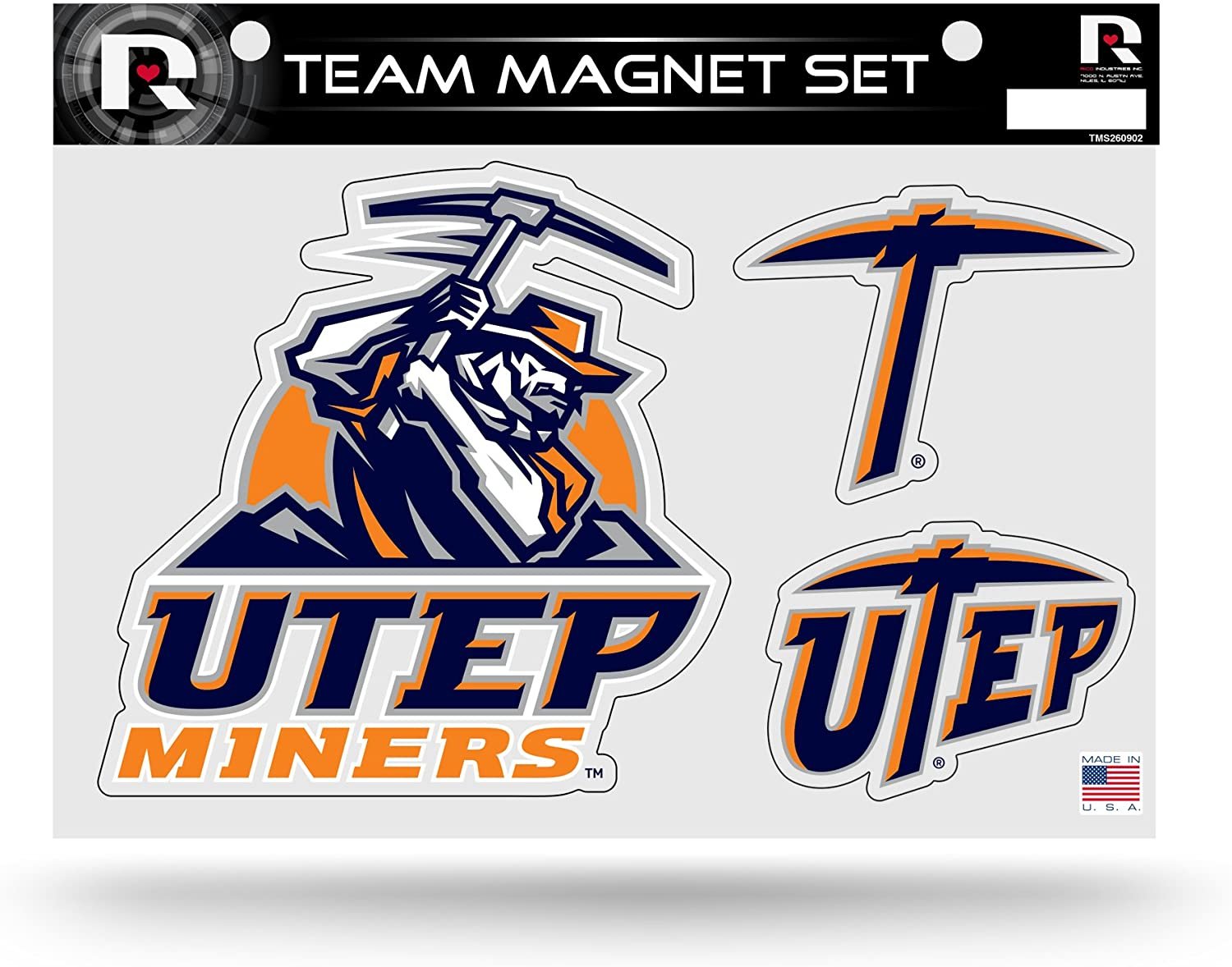 Texas El Paso Miners UTEP Multi Magnet Sheet Shape Cut 8x11 Inch University of