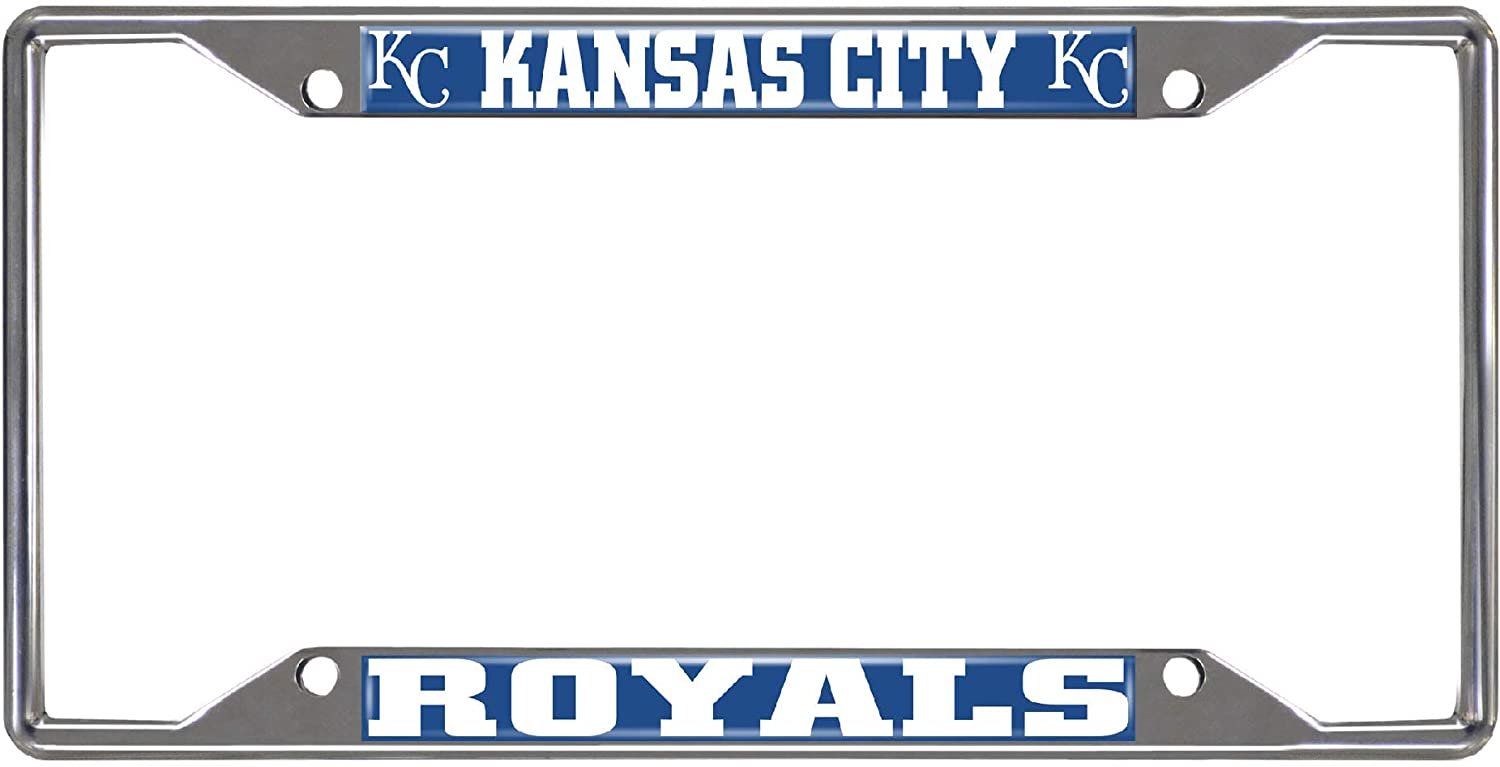 Kansas City Royals Metal License Plate Frame Tag Cover Chrome 6x12 Inch