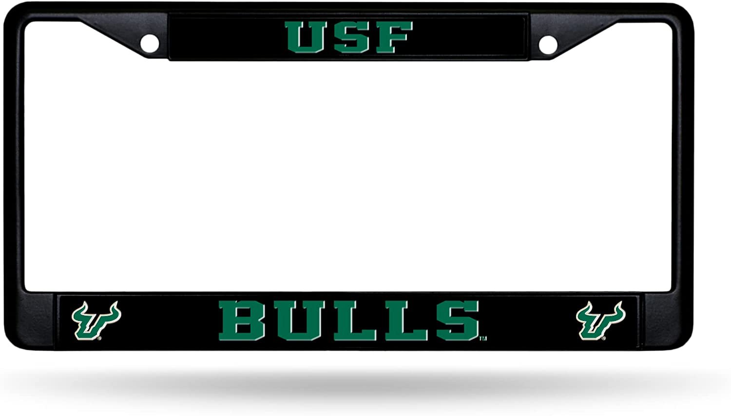 University of South Florida Bulls USF Black Metal License Plate Frame Chrome Tag Cover 6x12 Inch