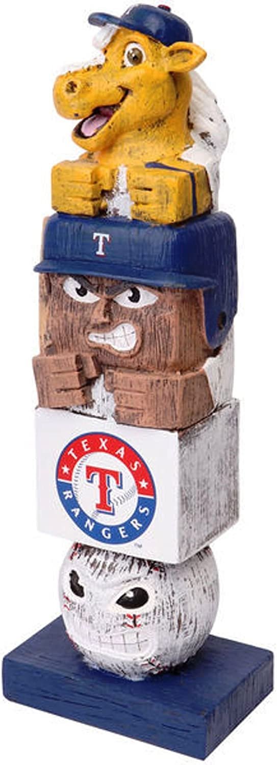 Texas Rangers Garden Statue, Tiki Totem Style, Outdoor or Indoor Use, 16 Inch Tall, Beautiful Hand Painted Resin Construction