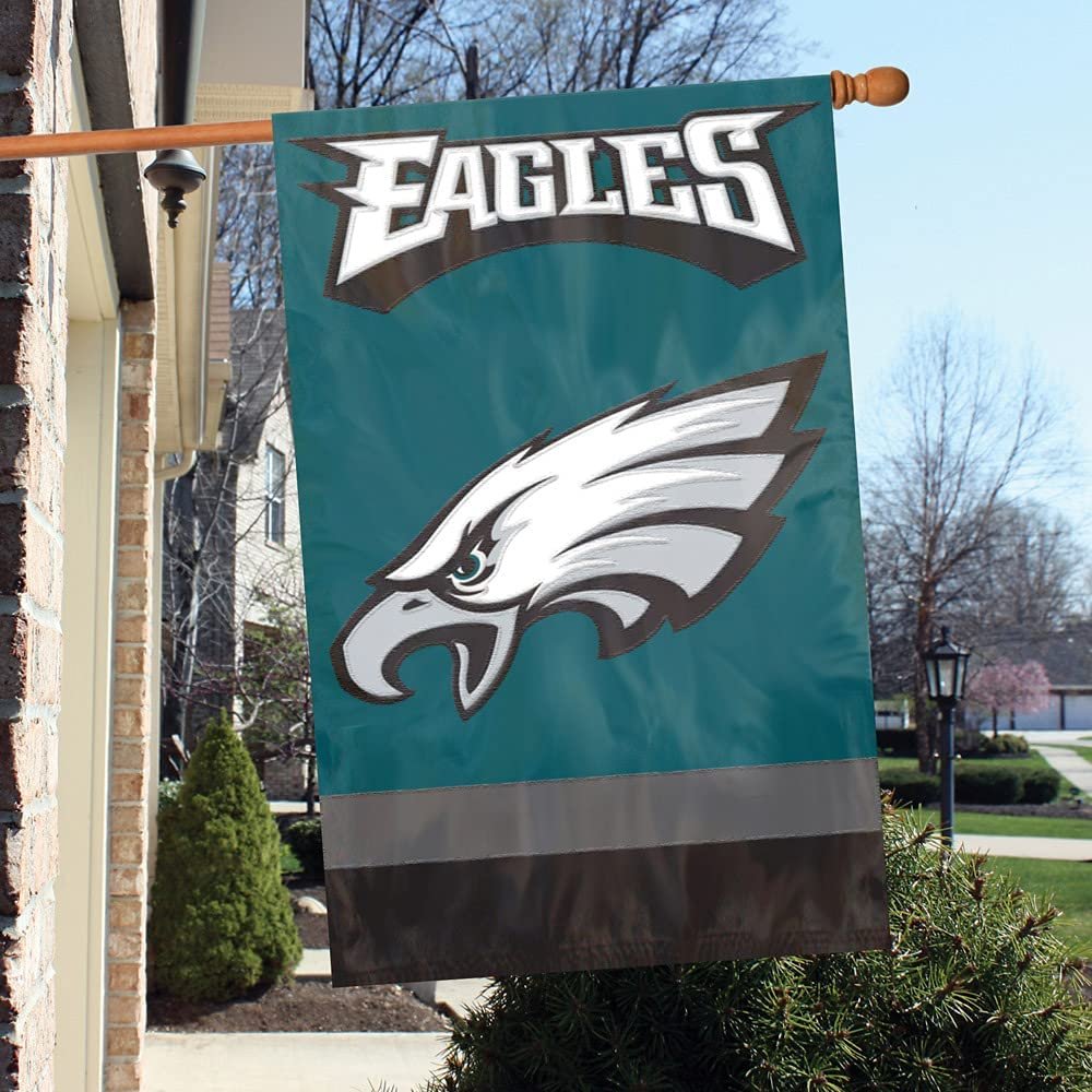 Philadelphia Eagles Premium Banner Flag Embroidered Applique Double Sided 28x40 Inch Indoor Outdoor