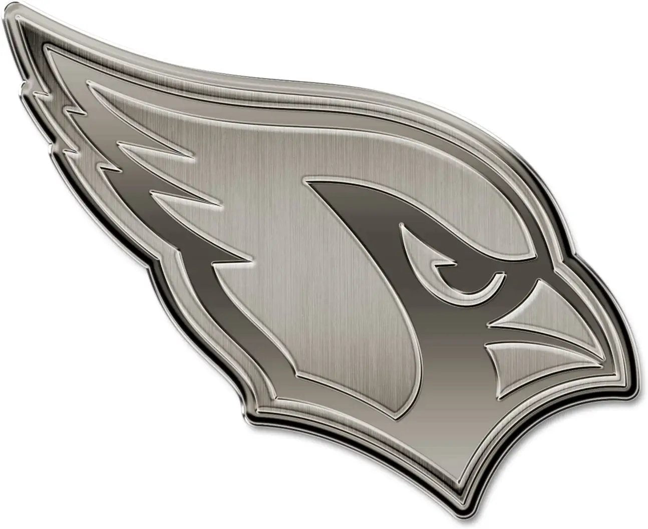 Arizona Cardinals Solid Metal Auto Emblem Antique Nickel Design