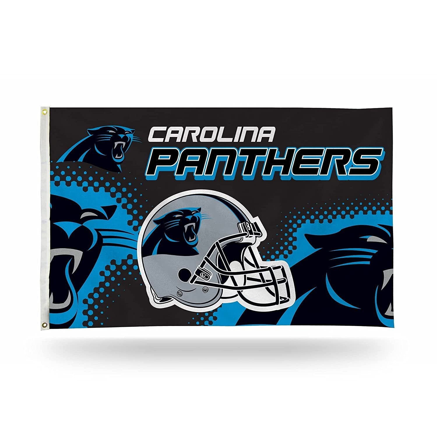Carolina Panthers Premium 3x5 Feet Flag Banner, Helmet Design, Metal Grommets, Outdoor Use, Single Sided