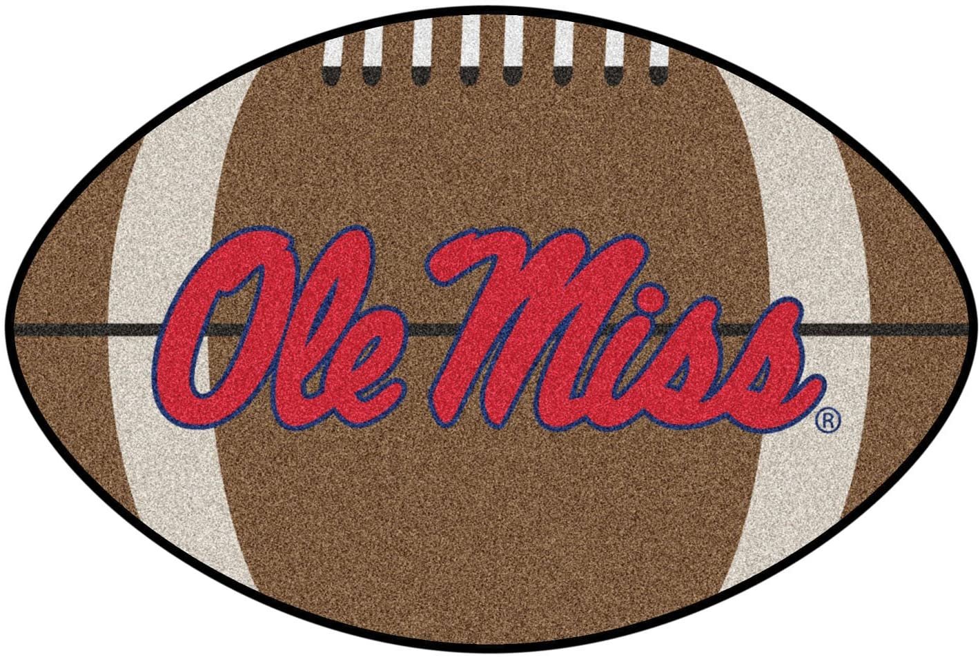 University of Mississippi Ole Miss Rebels Floor Mat Area Rug, 20x32 Inch, Non-Skid Backing, Football Design