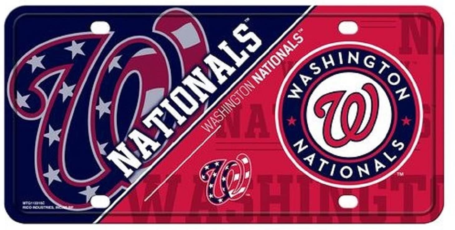 Washington Nationals Metal Auto Tag License Plate, Split Design, 6x12 Inch