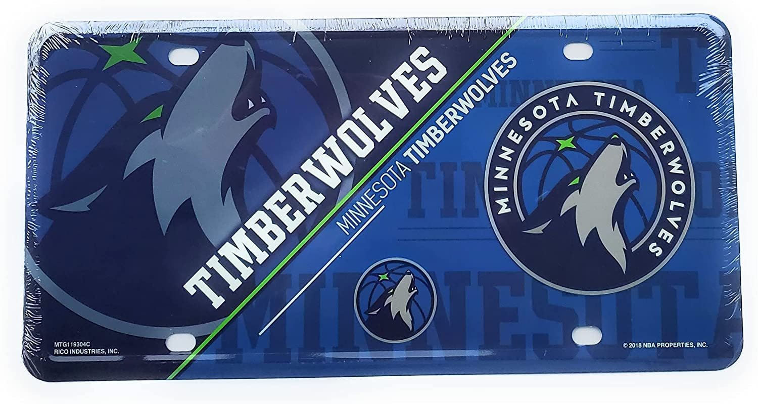 Minnesota Timberwolves Metal Tag License Plate Novelty 6x12 Inch Split Design