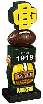 Green Bay Packers 16 Inch Tiki Totem Pole Outdoor Resin Home Garden Statue Vintage Design Decoration