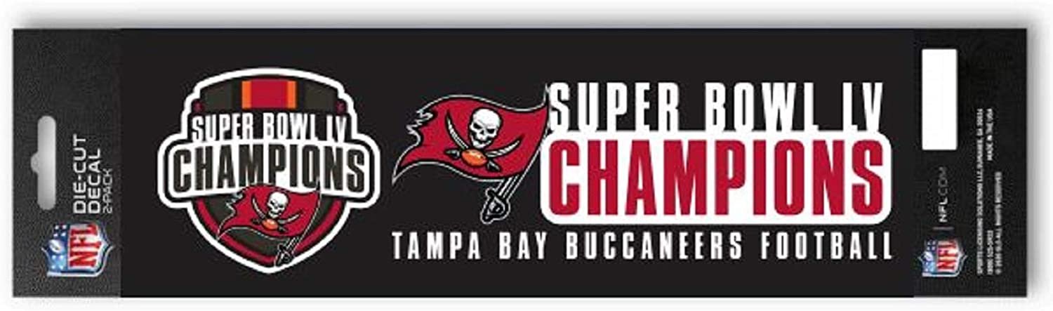 Tampa Bay Buccaneers Decal Sticker Sheet, 2021 Super Bowl LV Champions, Sheet of 2 Stickers, Auto Home