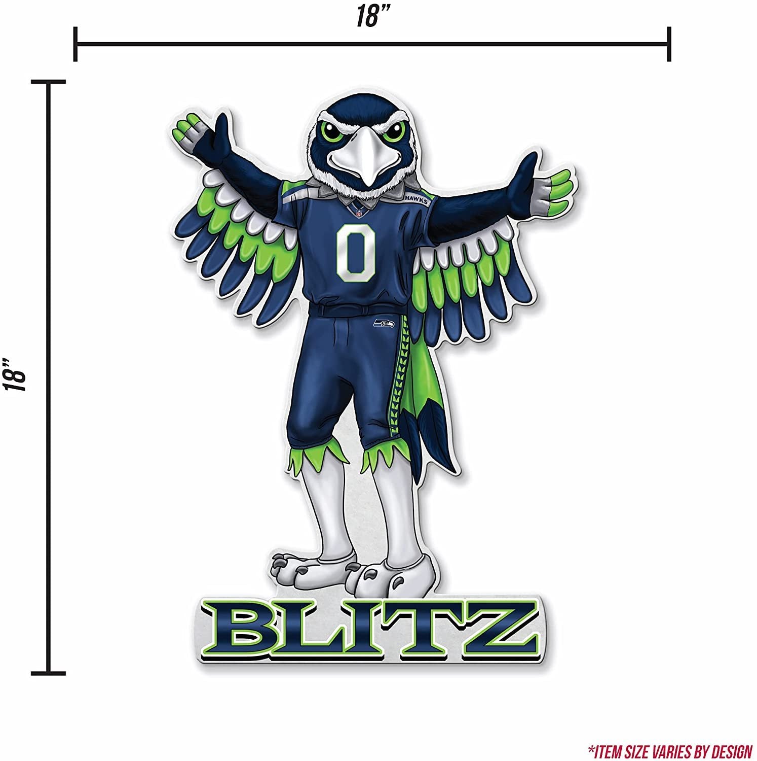 Seattle Seahawks Soft Felt Pennant, Mascot Design, Shape Cut, 18 Inch, Easy To Hang