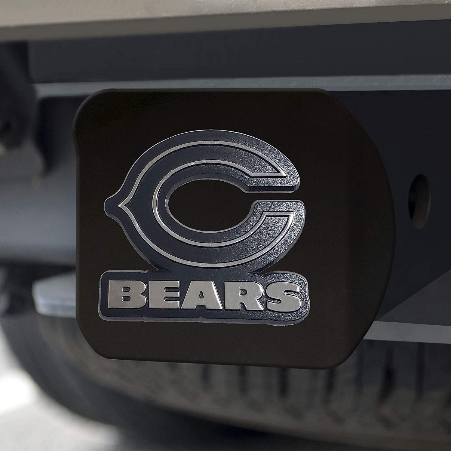 FANMATS NFL - Chicago Bears Black Metal Hitch Cover, 2 in. class iii