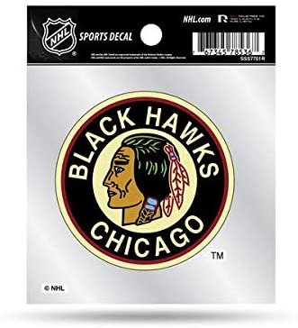 Chicago Blackhawks 4x4 Inch Die Cut Decal Sticker, Retro Logo, Clear Backing