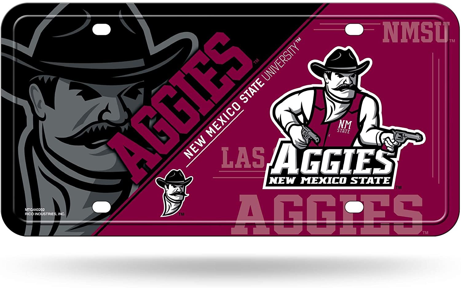 New Mexico State University Aggies Metal Tag License Plate 12x6 Inch Split Design