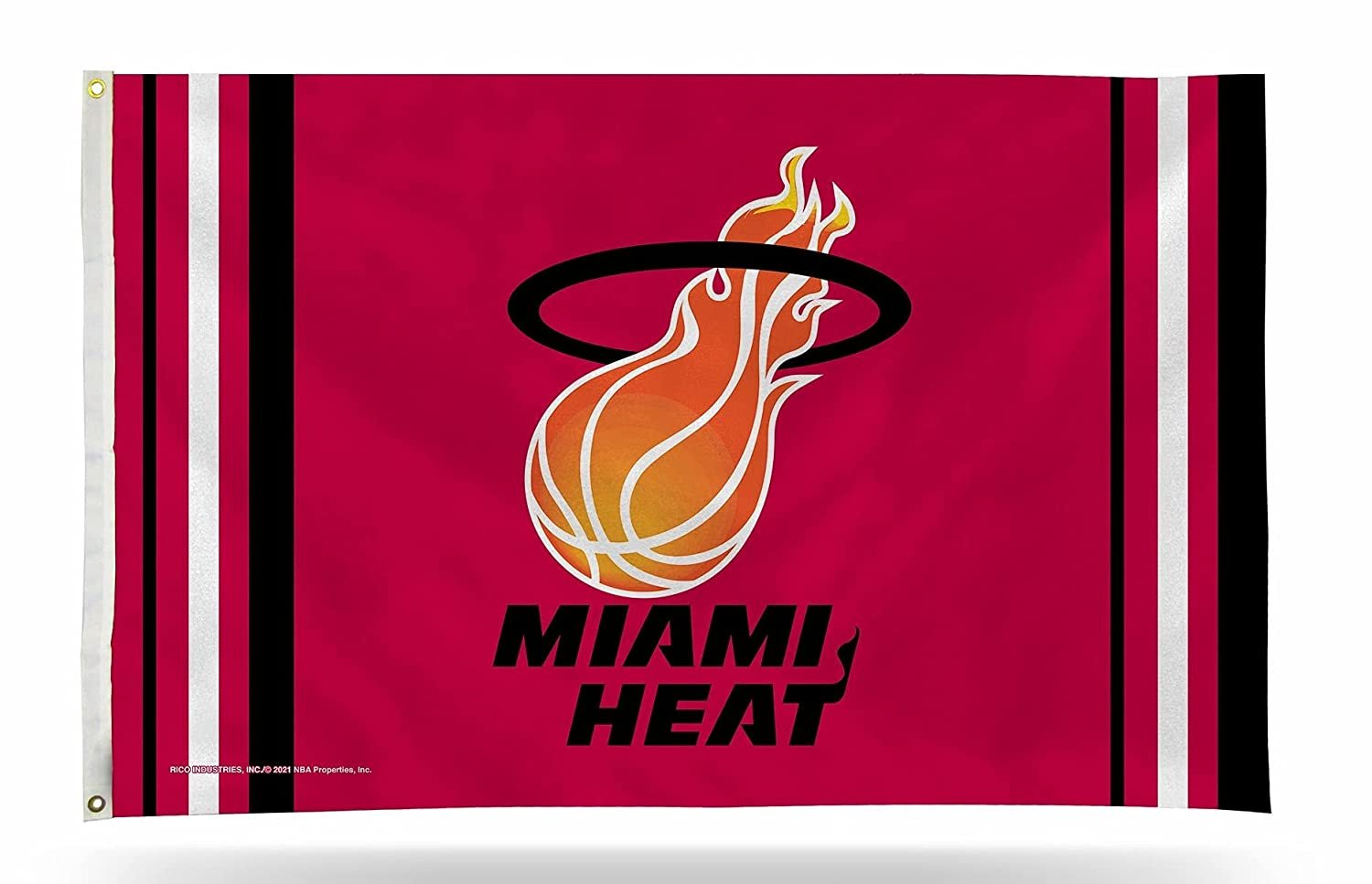Miami Heat Premium 3x5 Feet Flag Banner, Retro Logo, Metal Grommets, Outdoor Indoor, Single Sided