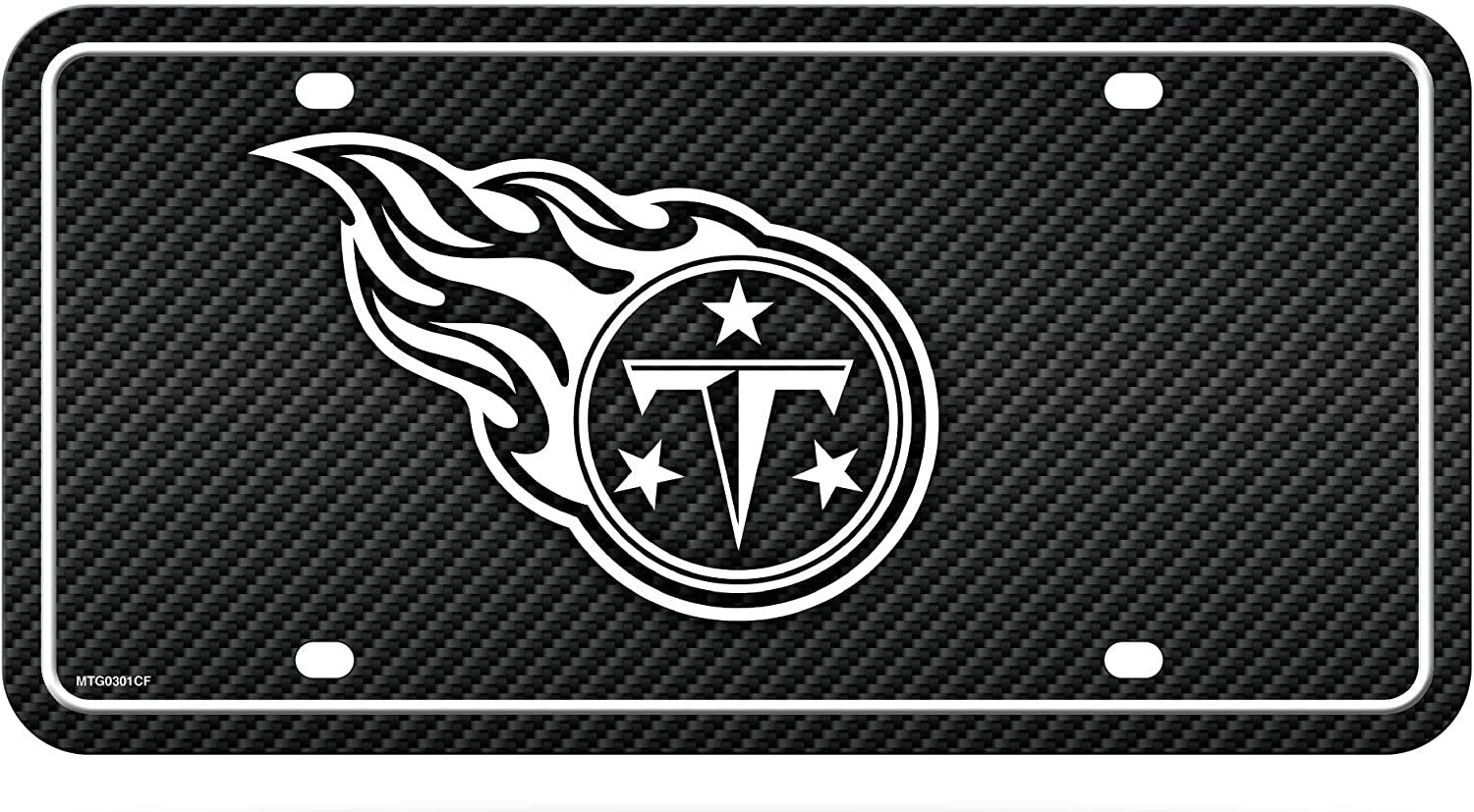 Tennessee Titans Metal Auto Tag License Plate, Carbon Fiber Design, 6x12 Inch