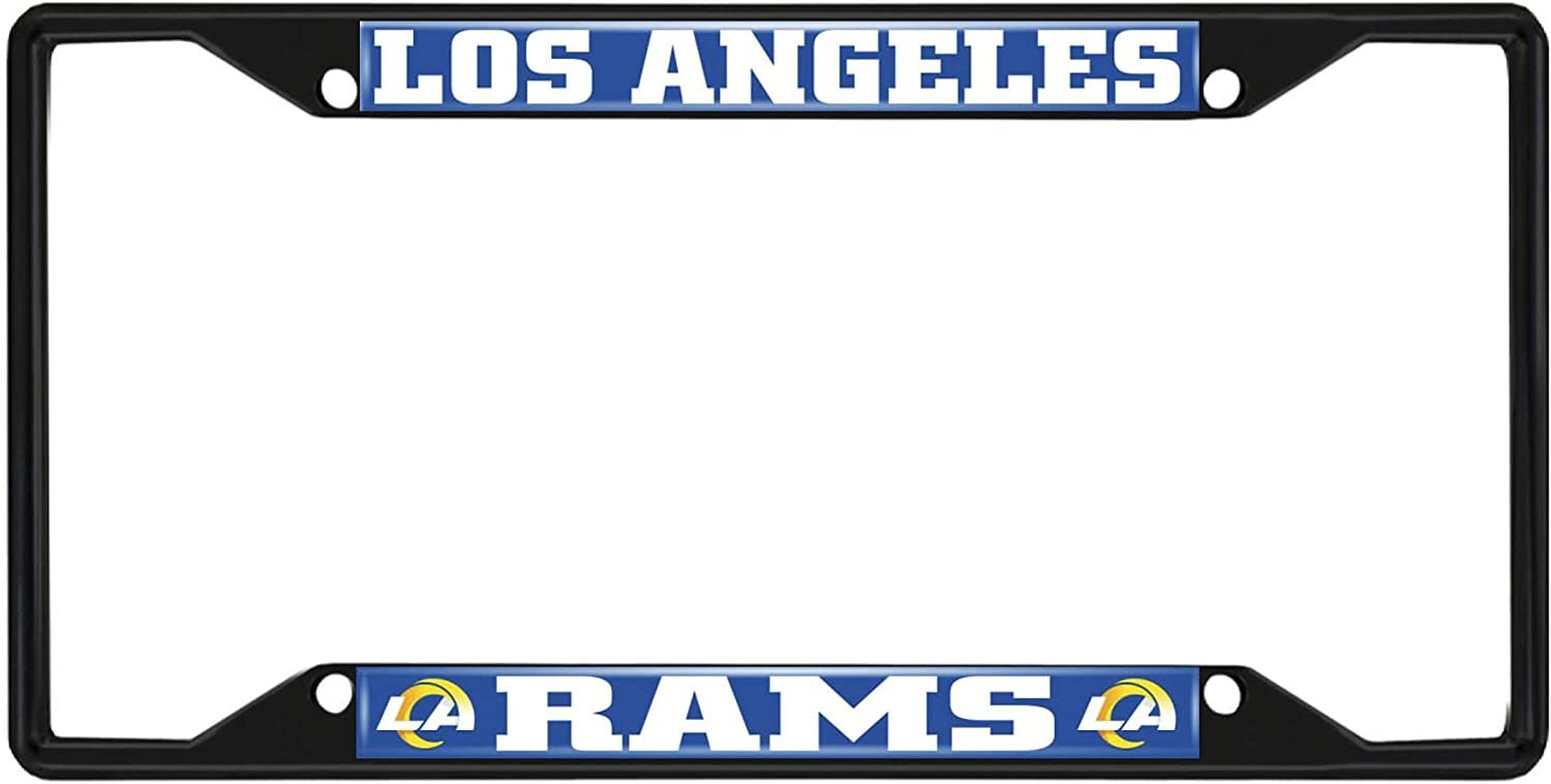 FANMATS 31363 Los Angeles Rams Metal License Plate Frame Black Finish