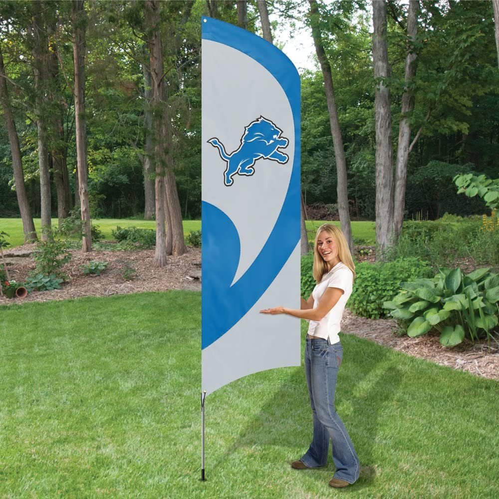 Detroit Lions Tall Team Flag Tailgating Flag Kit 8.5 x 2.5 feet with Pole