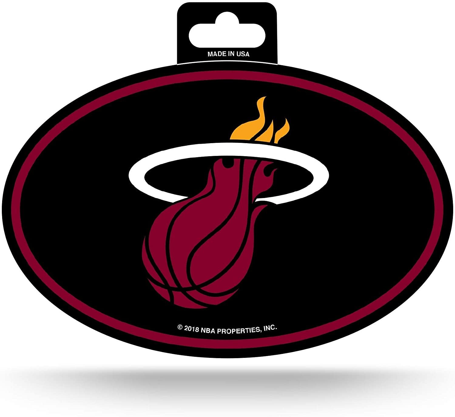 Miami Heat Color Team Logo Oval Sticker Decal, 3.75x5.75 Inch, Full Adhesive Backing