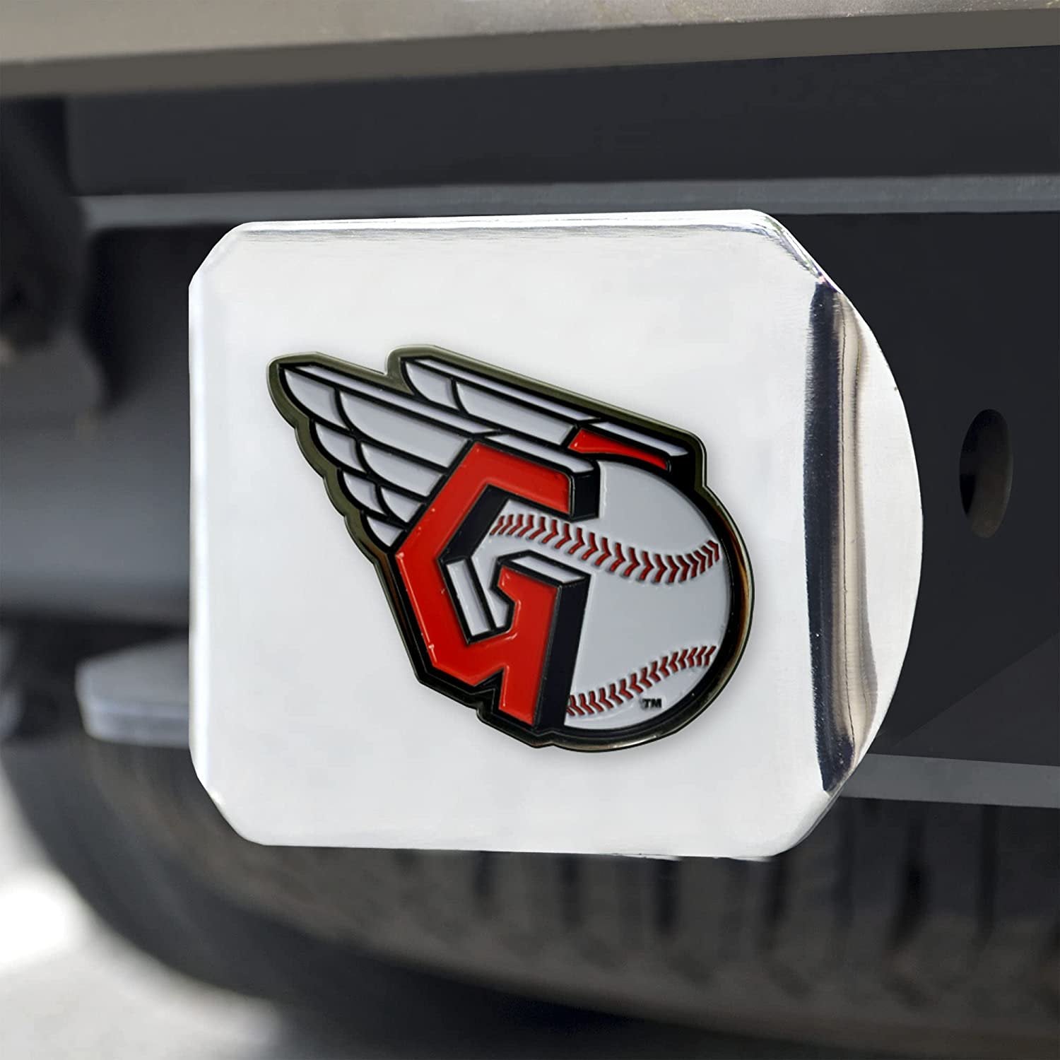 Cleveland Guardians Hitch Cover Solid Metal with Raised Color Metal Emblem 2" Square Type III