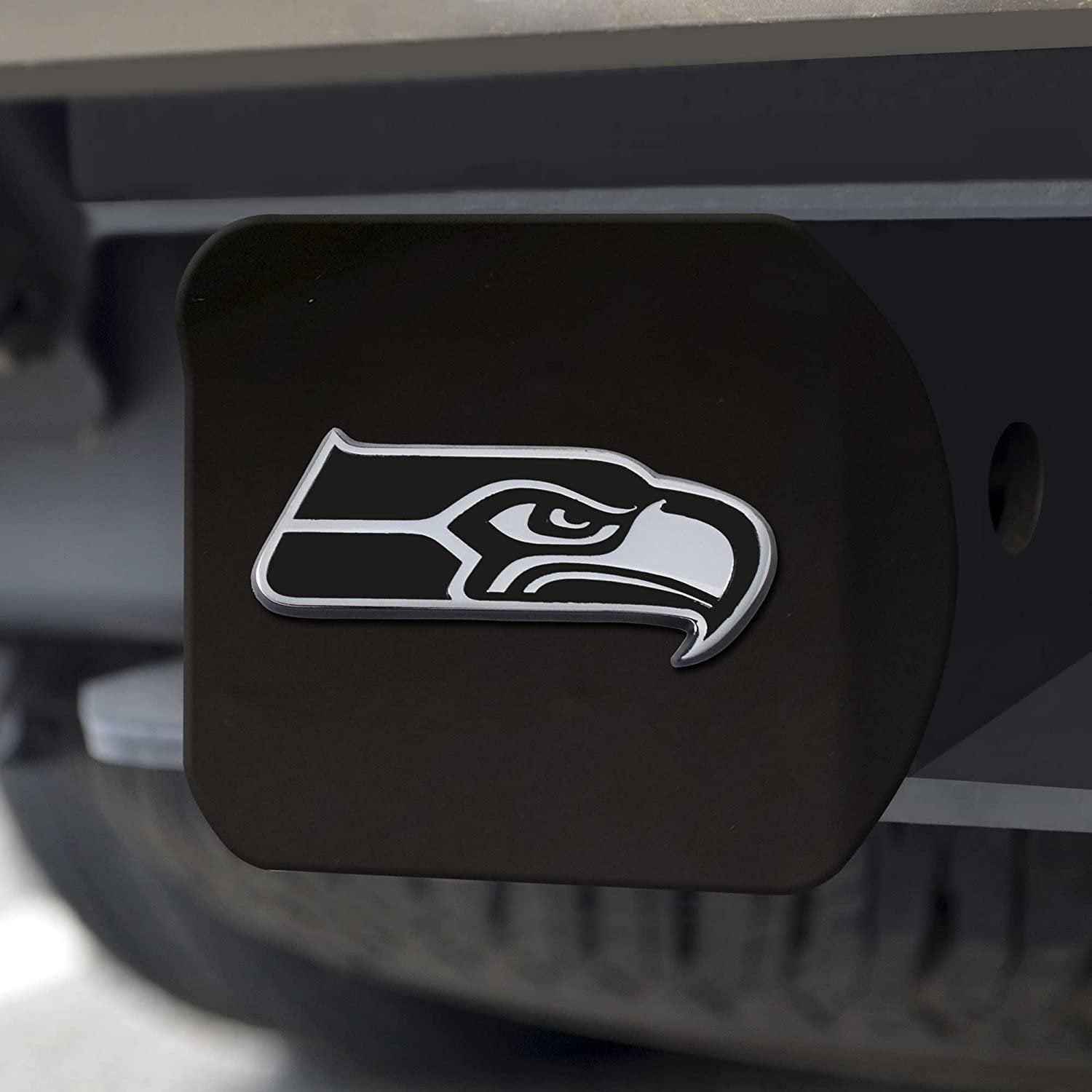 NFL Seattle Seahawks Metal Hitch Cover, Black, 2" Square Type III Hitch Cover