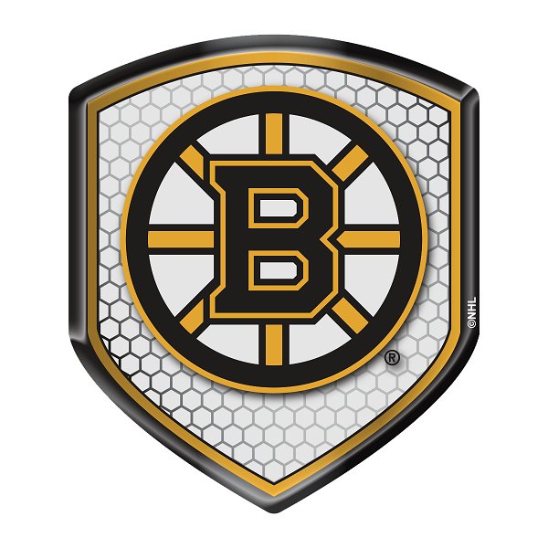 Boston Bruins High Intensity Reflector, Shield Shape, Raised Decal Sticker, 2.5x3.5 Inch, Home or Auto, Full Adhesive Backing