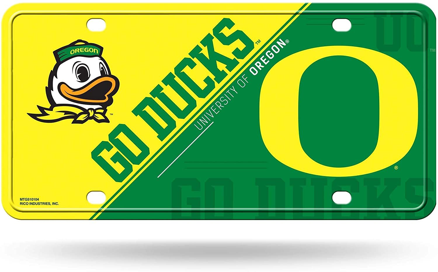 University of Oregon Ducks Metal Tag License Plate Split Design 6x12 Inch