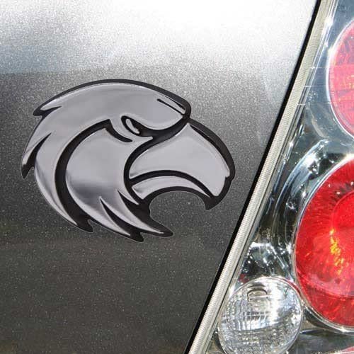 University of Southern Mississippi Eagles Premium Solid Metal Raised Auto Emblem, Shape Cut, Adhesive Backing