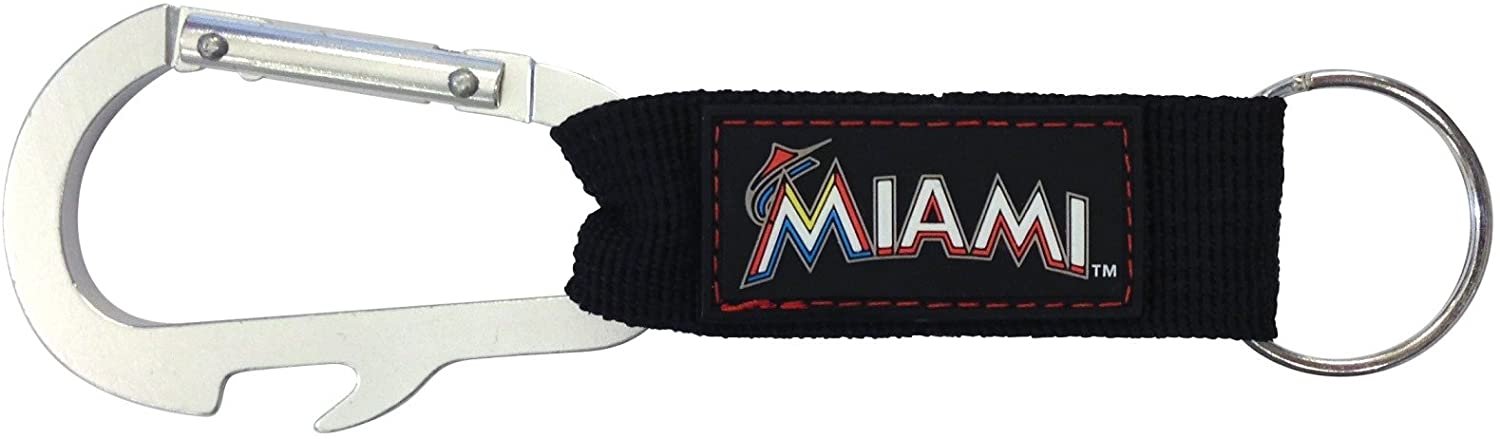 Miami Marlins Premium Carabiner Clip Keychain Bottle Opener Combo