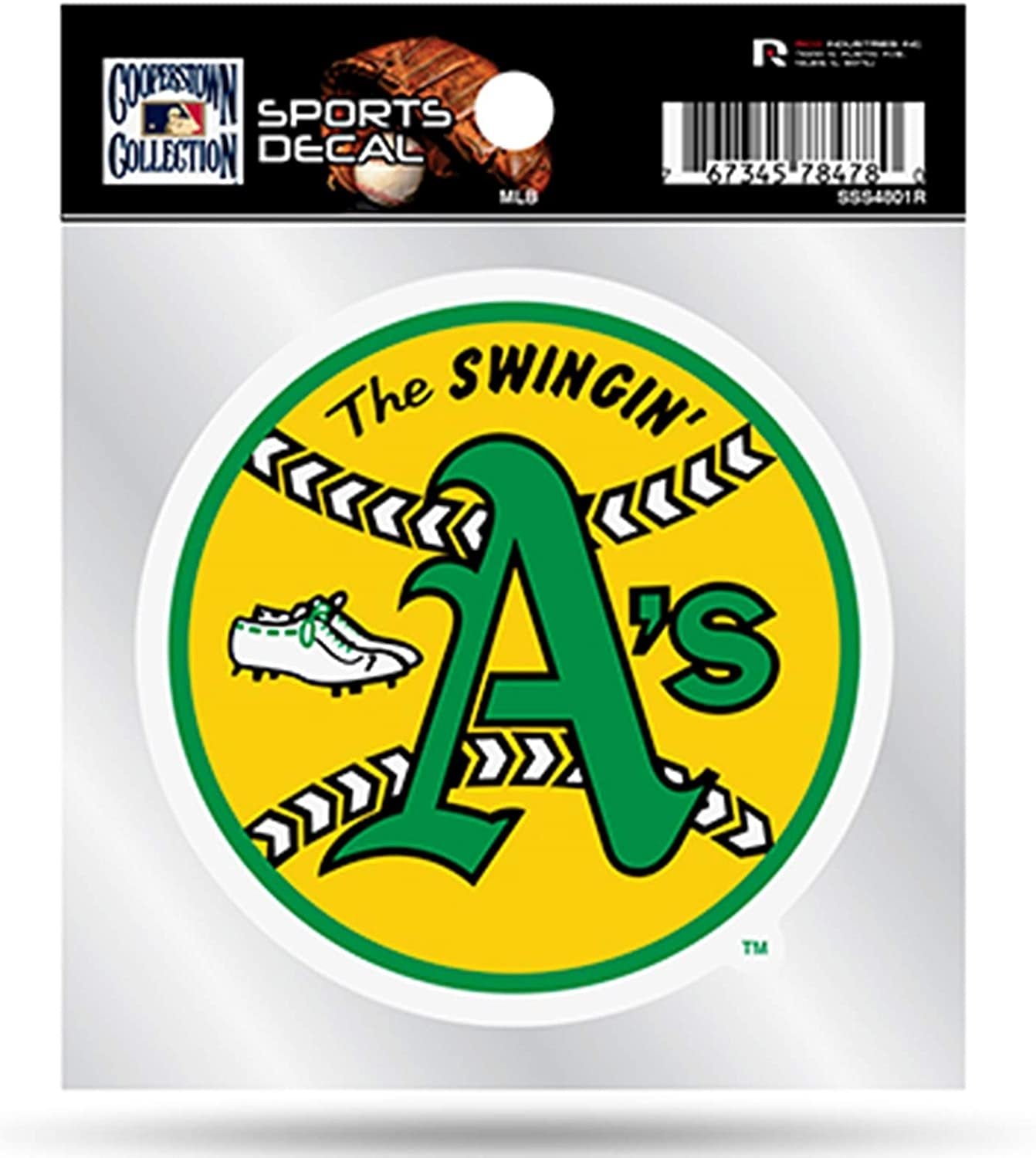 Oakland Athletics A's 4x4 Inch Die Cut Decal Sticker, Retro Logo, Clear Backing