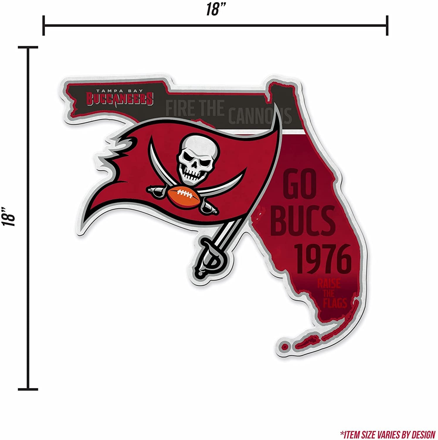 Tampa Bay Buccaneers Pennant State Shape 18 Inch Soft Felt