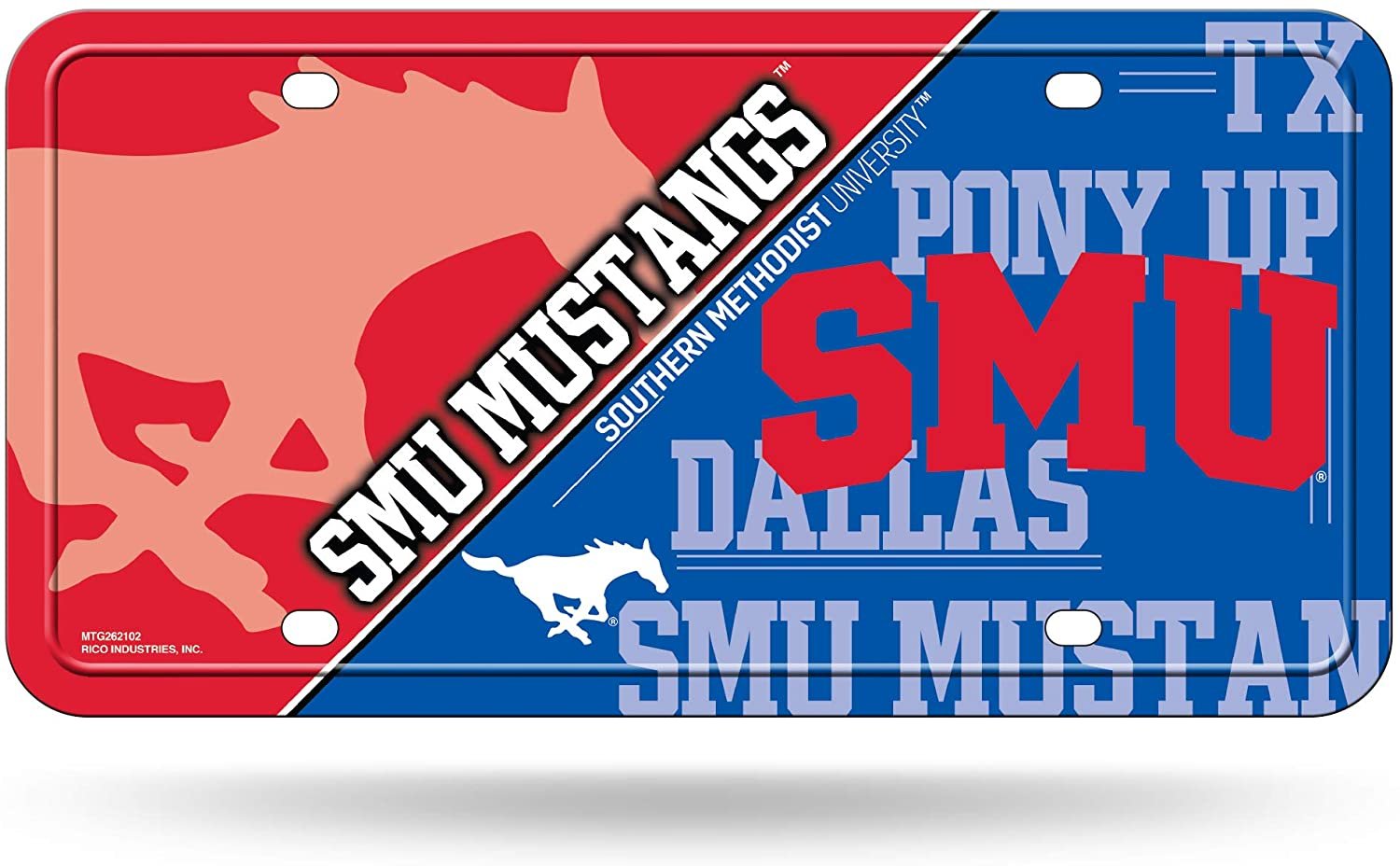 Southern Methodist University Mustangs SMU Metal Auto License Plate 6x12 Inch