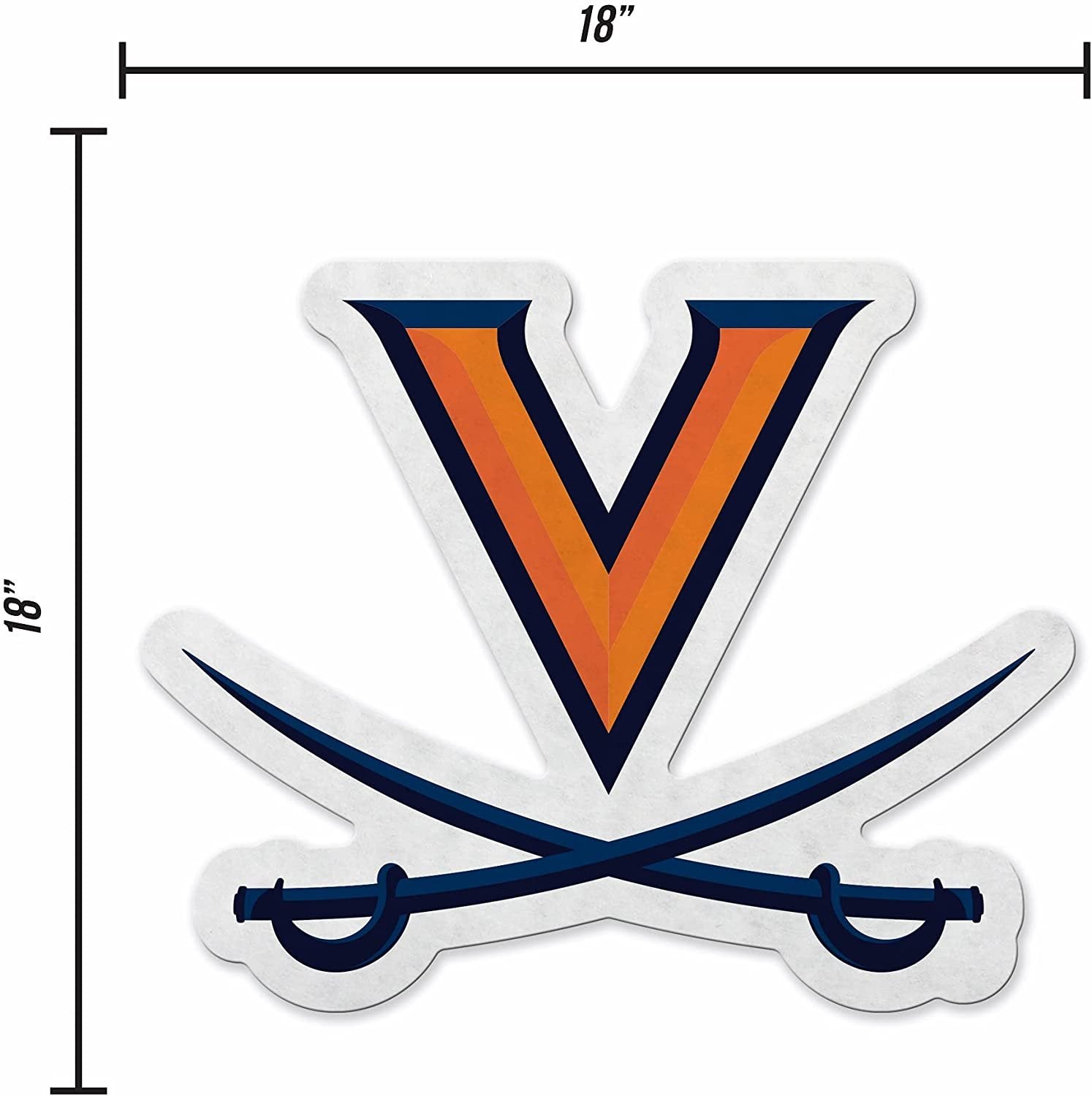 University of Virginia Cavaliers Soft Felt Pennant, Primary Design, Shape Cut, 18 Inch, Easy To Hang