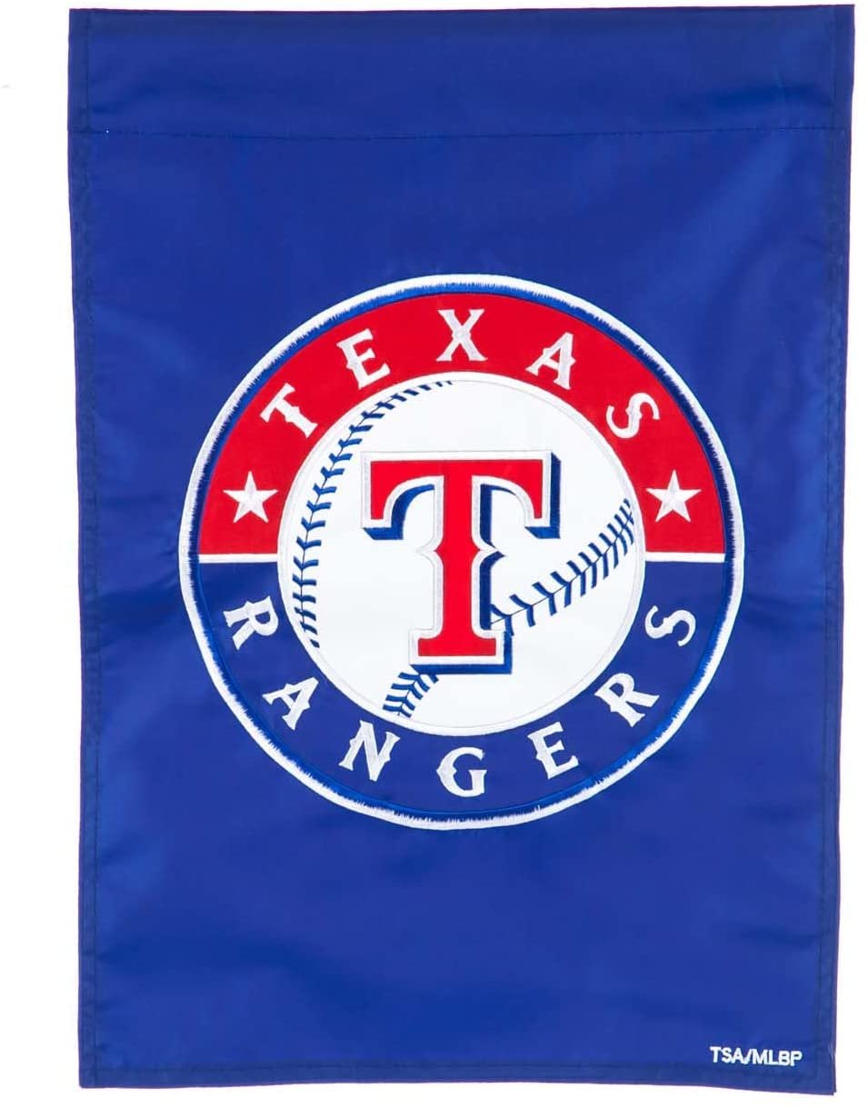 Texas Rangers Premium Garden Flag Banner, Double Sided, Applique Embroidered, 13x18 Inch