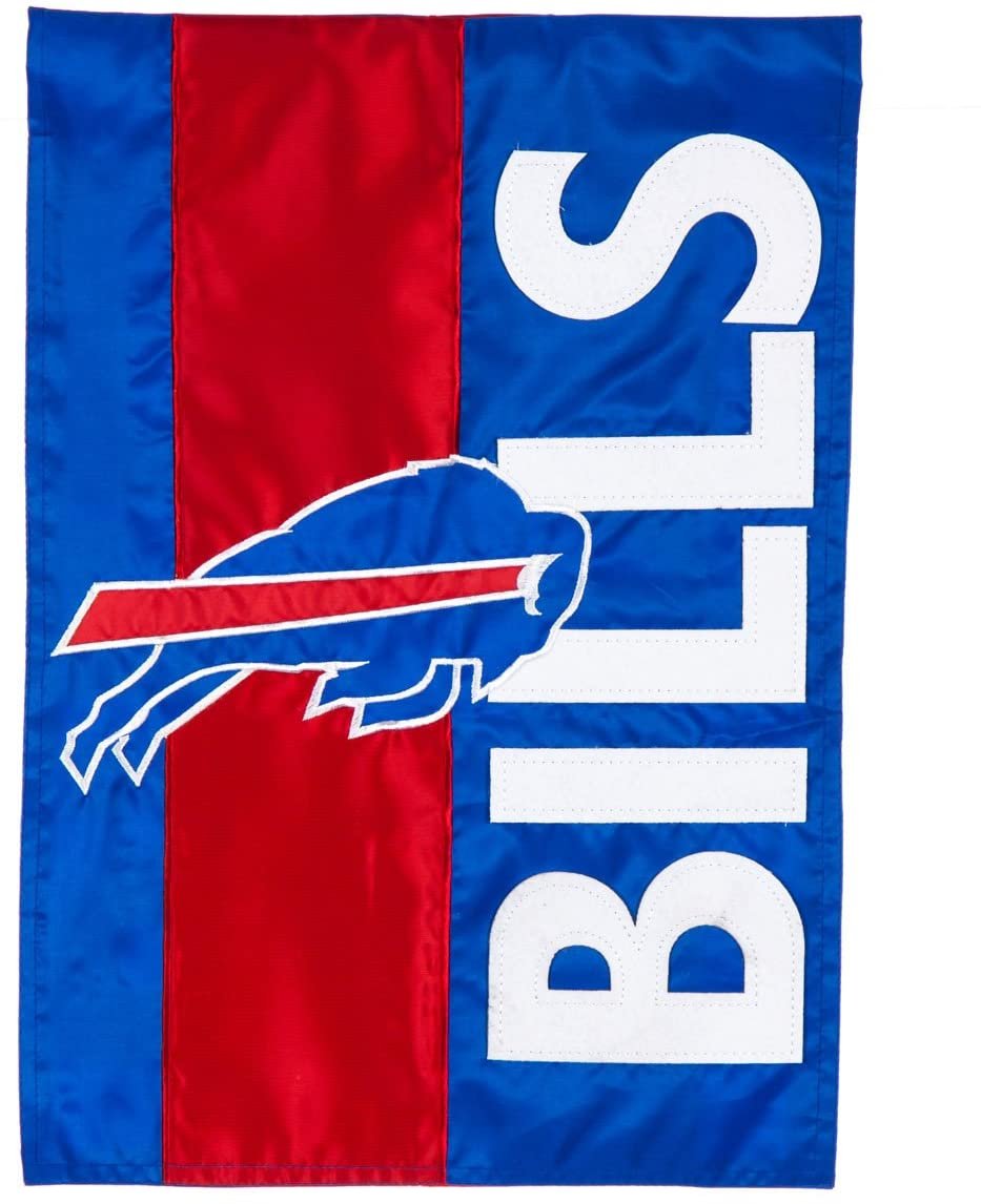 Buffalo Bills Premium Garden Flag Banner, Double Sided, Embroidered Applique, 13x18 Inch