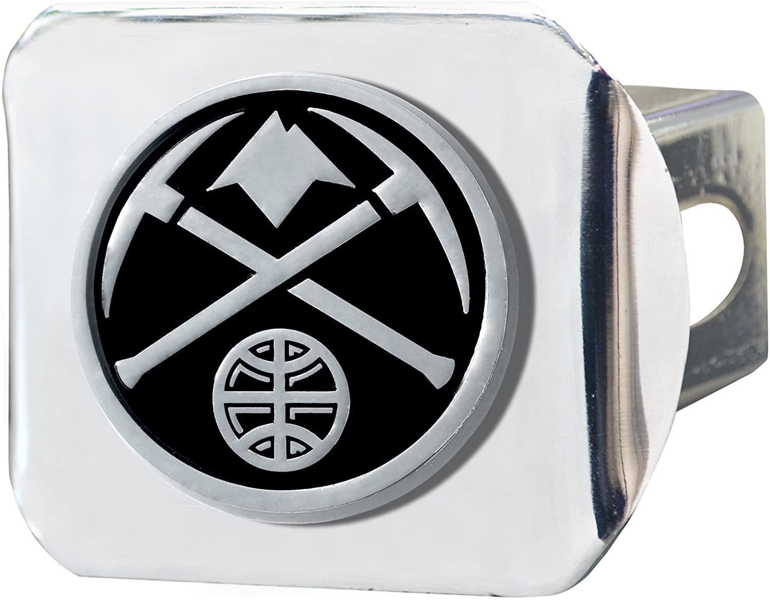 Denver Nuggets Hitch Cover Solid Metal with Raised Chrome Metal Emblem 2" Square Type III